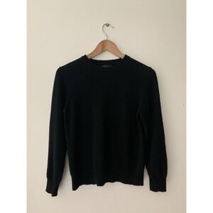 Quince 100% Mongolian Cashmere Pullover Crew Neck Black M Quiet Luxury Capsule
